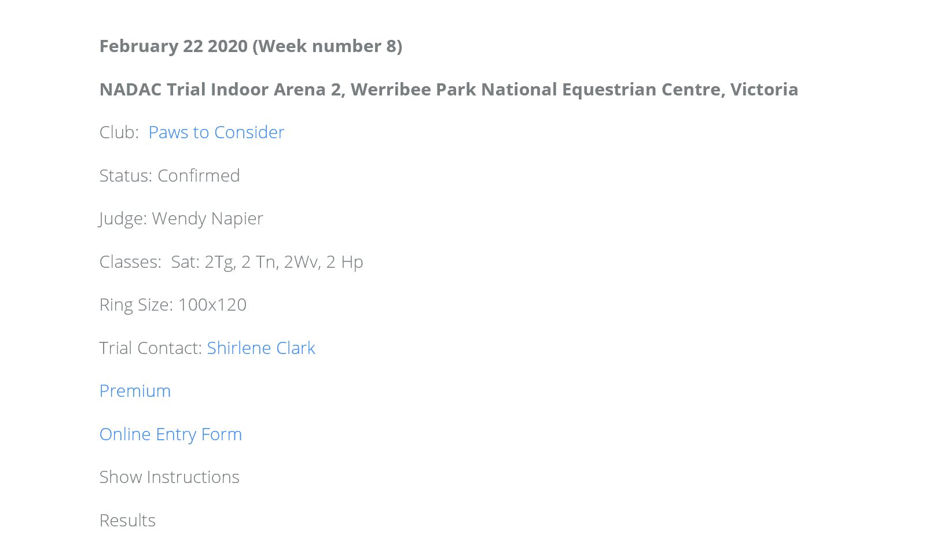 Understanding the NADAC Event Calendar - NADAC Australia Understanding the NADAC Event Calendar - NADAC Australia